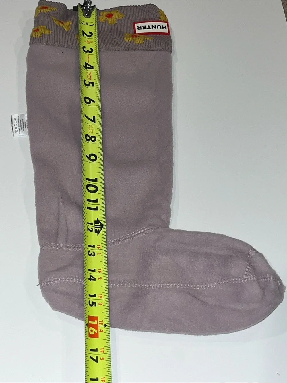 HUNTER Original floral cuff Kids boot socks in Hay Lilac Haze Floral